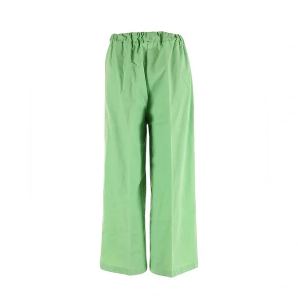 Charlie Holiday Green Casual Linen Blend Culottes Pants High Waist Wide Leg Sz 4 - Picture 2 of 4